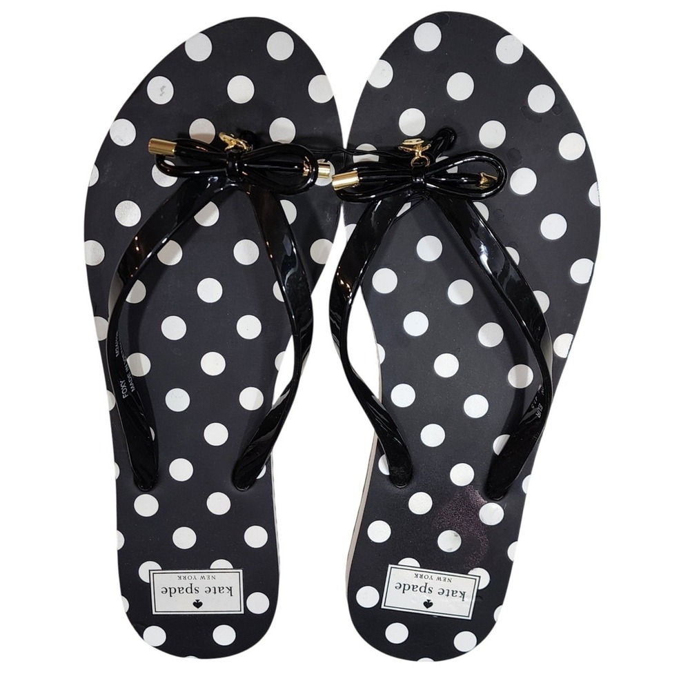 Kate Spade NY Trademark Polka Dot Vacation Ready Poolside Resort Sandals 11B - Picture 4 of 7